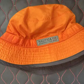 90s NAUTICA COMPETITION 버킷 햇 블랙 오렌지
