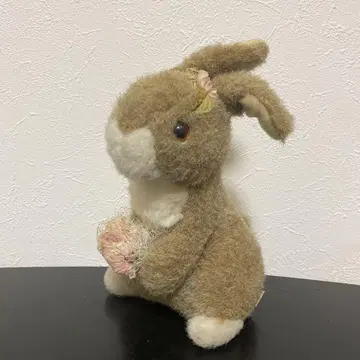 on the grass 토끼 봉제 인형 쇼와 레트로 일본제 당시의 물건