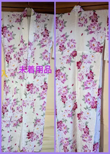 유카타/여성용/면/일본 원단/모란과 나비/드레시