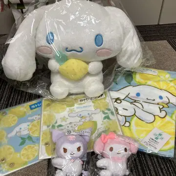 산리오 복권 봉제 인형 타월 트레이 클립 마스코트 6종