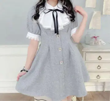 로지타 ROJITA 요크 프릴 트위드 원피스 반팔