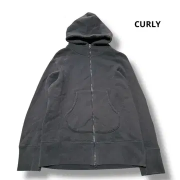 CURLY 지퍼 후드티 차콜 그레이 더블 지퍼 사이즈 2