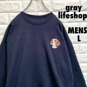 gray lifeshop 맨투맨 비글 로고 USA제 L 사이즈