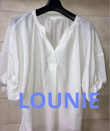 LOUNIE 화이트 벌룬 슬리브 셔츠 프리 사이즈