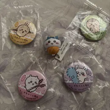 하치와레 치이카와 (먼작귀) 피규어 쿠라스시 연어 캔뱃지 세트