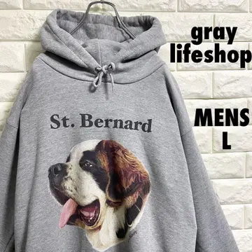 gray lifeshop 세인트 버나드 풀오버 후드티 L 사이즈