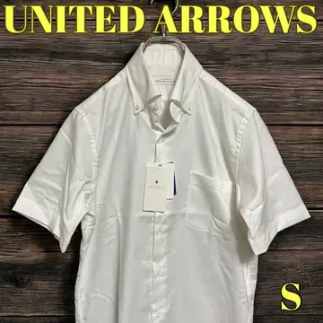 UNITED ARROWS 반팔 셔츠 화이트 화이트 S 버튼 다운