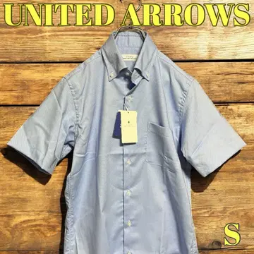 UNITED ARROWS 반팔 셔츠 파랑 라이트 블루 S 버튼 다운