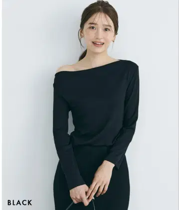 베이스먼트 온라인 원숄더 긴팔 티셔츠 오프숄더