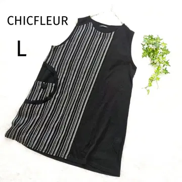 CHICFLEUR 슬리브리스 도킹 튜닉 시크 블랙 4472