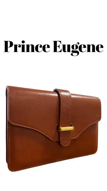 Prince Eugene 브라운 클러치백 수납 스트랩 포함 레어