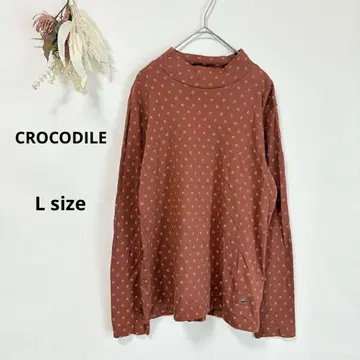 크로커다일 CROCODILE 긴팔 티셔츠 L 도트 무늬 하이넥