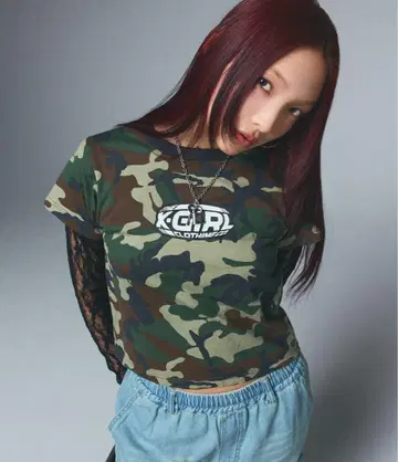 택 포함! 엑스걸 카모플라쥬 티셔츠