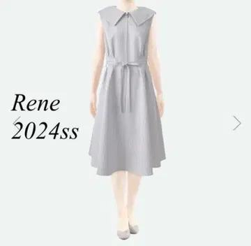 Rene 2024ss 스트라이프 A 라인 원피스