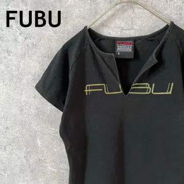 FUBU 블랙 반팔 티셔츠 숏 슬리브 스트레치 여성용 S 사이즈