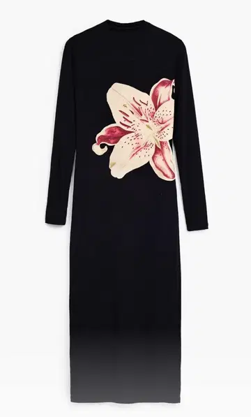 Desigual 릴리 모티브 롱 원피스 S 블랙