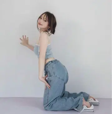 앤드메리 하트 힙 와이드 데님