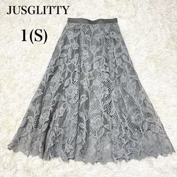 미사용 새상품 JUSGLITTY 저스길리티 섬세한 레이스 플레어 스커트