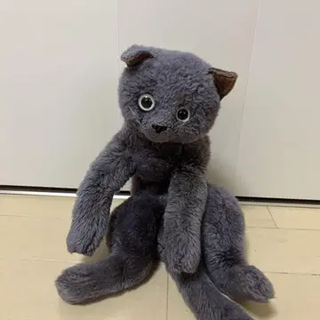쇼와 레트로 DOUSIN 동심 고양이 봉제 인형 로시안 블루 리얼 고양이