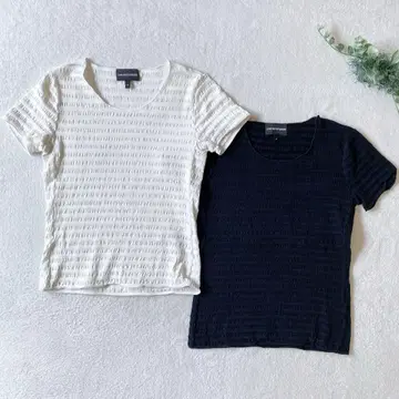 ARMANI 엠포리오 아르마니 셔링 컷 티셔츠 2장 세트