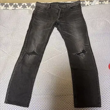 MINEDENIM 데미지 스키니 데님
