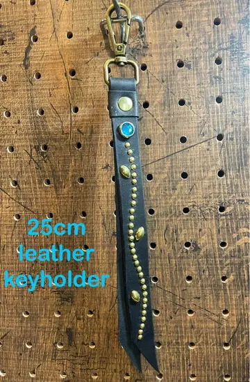 25cm 아쿠아 가죽 스터드 키링 CALEE schott 좋아하는 분