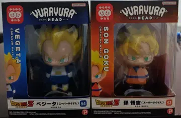 드래곤볼 YURAYURA HEAD 피규어 베지터 손오공 세트