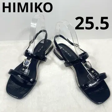 24SS 컨디션 최상 HIMIKO 골드 부품 플랫 샌들 블랙