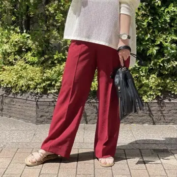 UNITED ARROWS UGSC 스트레이트 이지 팬츠 레드 계열 38