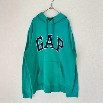 GAP 갭 후드 부착 후드티 에메랄드 그린 M 사이즈 빅 로고