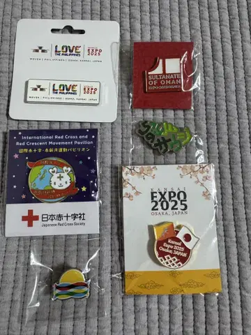 6개! 1세트 한정 간사이 엑스포 핀 배지 파빌리온