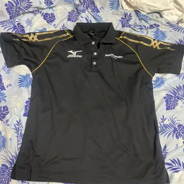 Mizuno 블랙 피케 셔츠 JAPAN SPORT