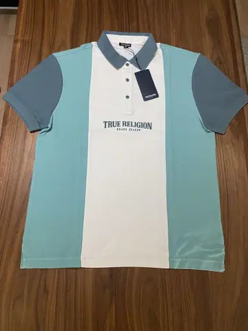 TRUE RELIGION 피케 셔츠 파랑/화이트
