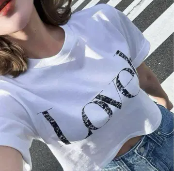 sheller 셰리에 Loveh 프린트 티셔츠 화이트