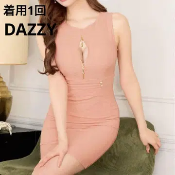 DAZZY 데이지 스토어 슬리브리스 프론트 지퍼 와플 타이트 미니 드레스