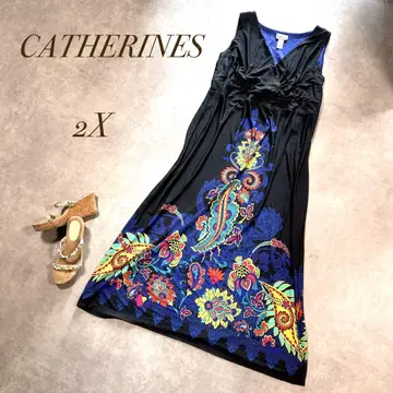 CATHERINES / 에스닉 슬리브리스 롱 원피스 2XL