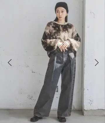 JEANASIS 턱 데님 와이드 팬츠