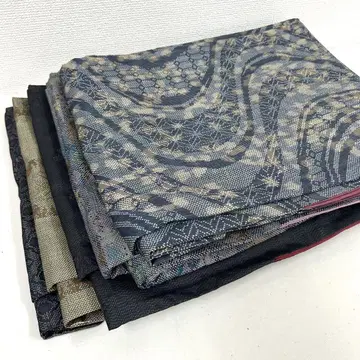 오시마 명주 기모노 순수 실크 5벌 묶음 판매 리메이크 재료 S-1570