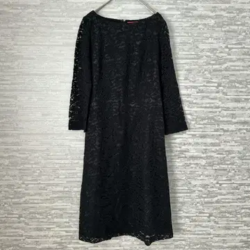 모카신 블랙 레이스 원피스 긴팔 포멀 1호 심플 세레모니