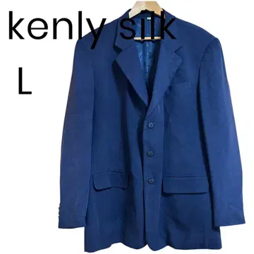 kenly 실크 파인 체크 테일러드 자켓 L 네이비