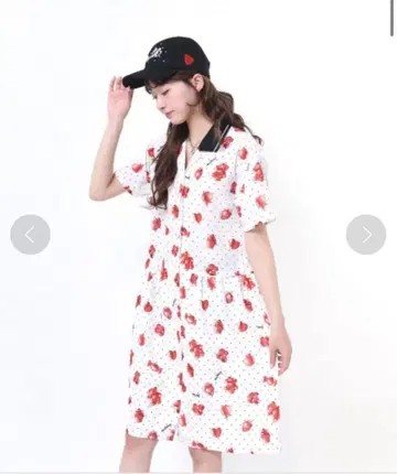 MILK 패턴 원피스 반팔