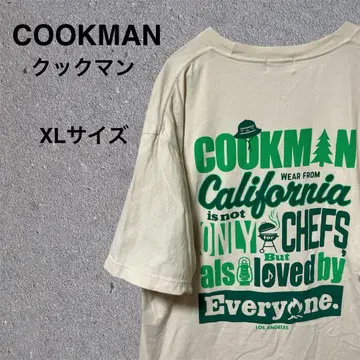 COOKMAN 쿠쿠맨 백 프린트 로고 티셔츠 오버 사이즈 반팔 XL