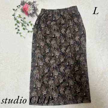 스튜디오 클립 롱 타이트 스커트 패턴 제품 브라운 L 여성용