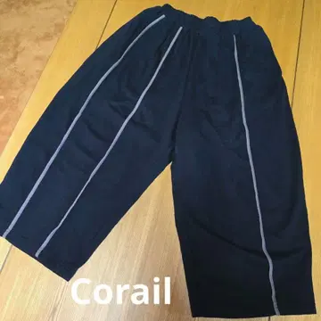 corail 코라유 미니 쭈리 리브 테이퍼드 팬츠 블랙