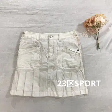 23구 SPORT 골프 미니 플리츠 스커트 턱 큐롯 화이트 58