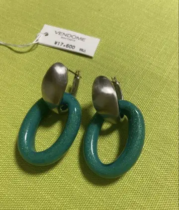 VENDEOME BOUTIQUE 터콰이즈 후프 귀걸이 그린 그린