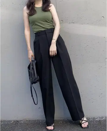턱 와이드 팬츠 유니클로 긴 길이