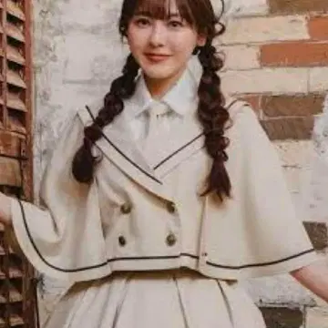 시마무라 쿠라로리 쿠루미 마린 아카데미아 케이프 코트 베이지 판초 L