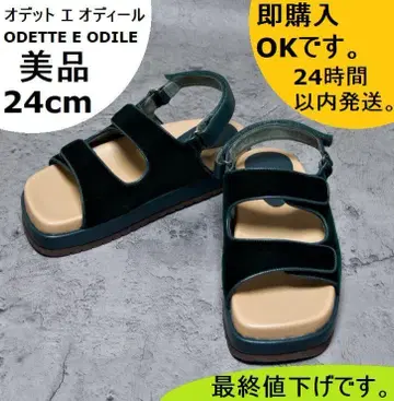 새상품급 오데트 오딜 벨벳 벨크로 샌들 24cm
