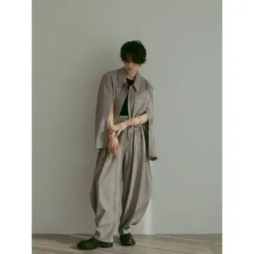 etre tokyo 카발리 트윌 와이드 팬츠 그레이 M